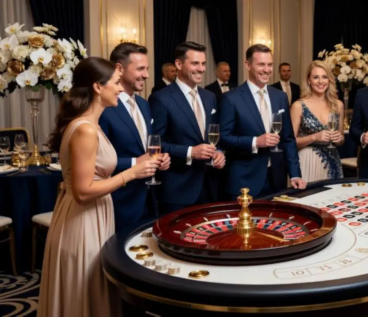 Goście podczas ruletki eventowej w eleganckiej oprawie